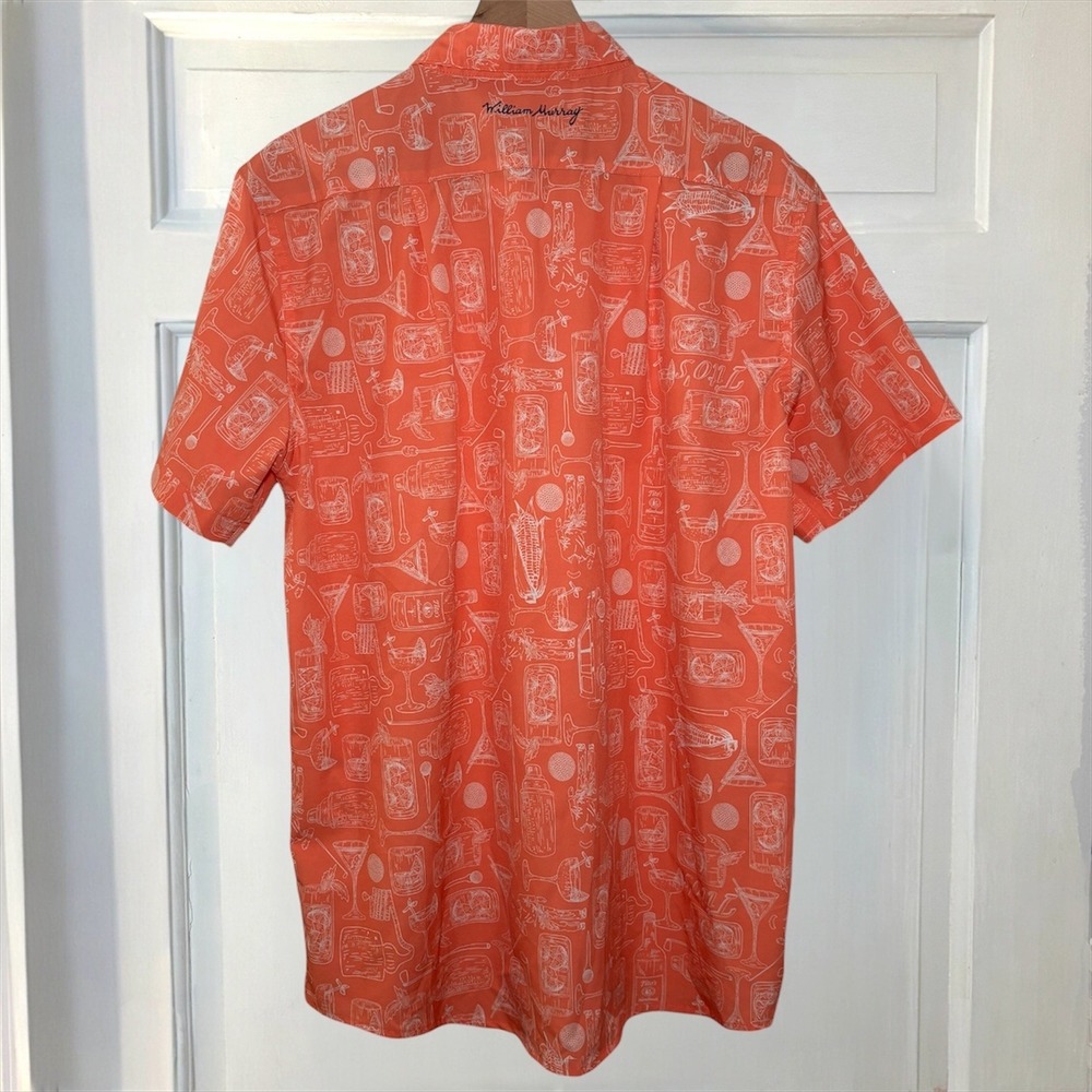 William‎ Murray Titos collab golf shirt Mens L vodka Cocktail Print Short Sleeve - Picture 5 of 9